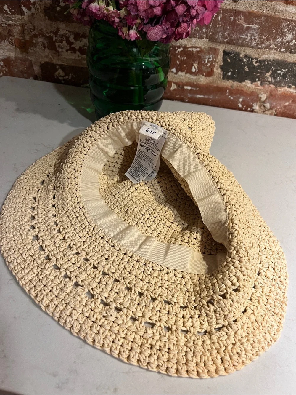 GAP  kids / Girl Cream Crochet Wide-Brim Sun Hat